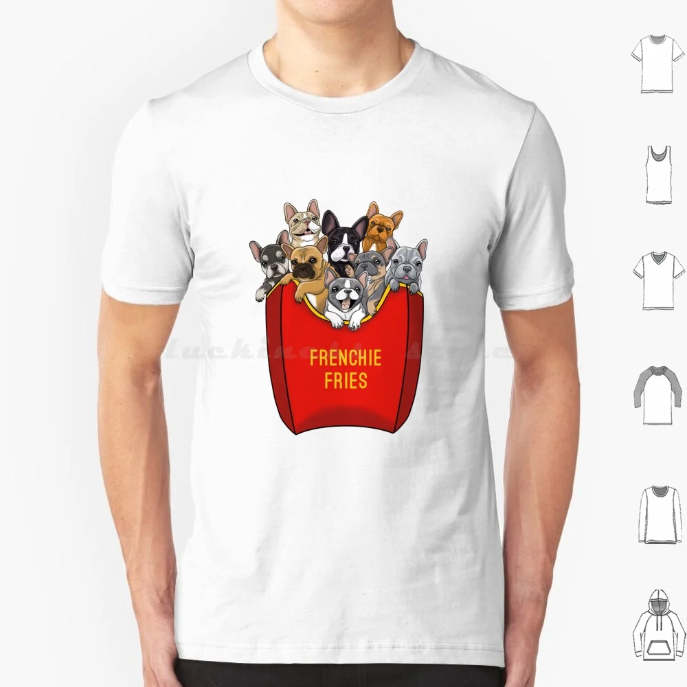 French Bulldog Frenchie Fries T Shirt Cotton Men Women DIY Print French Bulldog Frenchie Bulldog Buldogge Bulldogs French