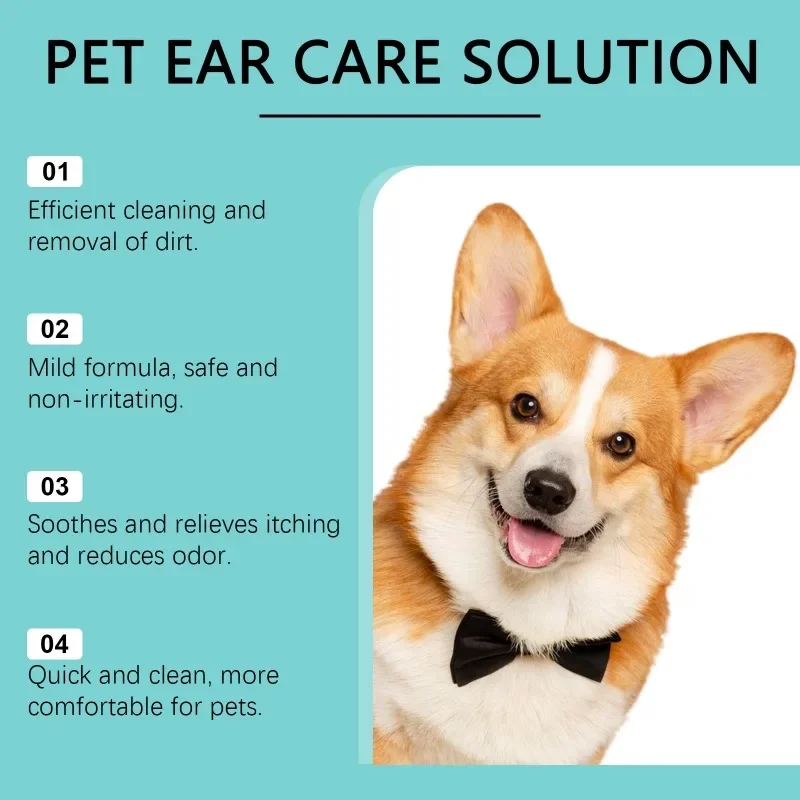 Pets Ear Cleaner Safe Cat and Dog Ears Mite Relief Moisturizing Cleaning Decontamination Care Agent Pet Products Supplies