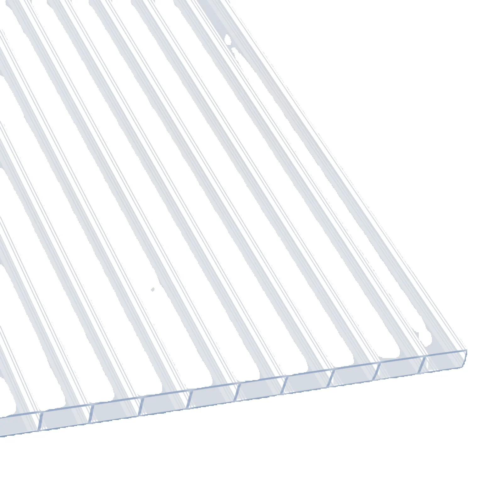 Floordirekt Doppelstegplatte Polycarbonat | 1 Stück | Hohlkammerplatte für Gewächshaus, Carport & Terrassendach | Wetterfeste Lichtplatte Schlagfest | UV-Beständig & Transparent | Verschiedene Stärken