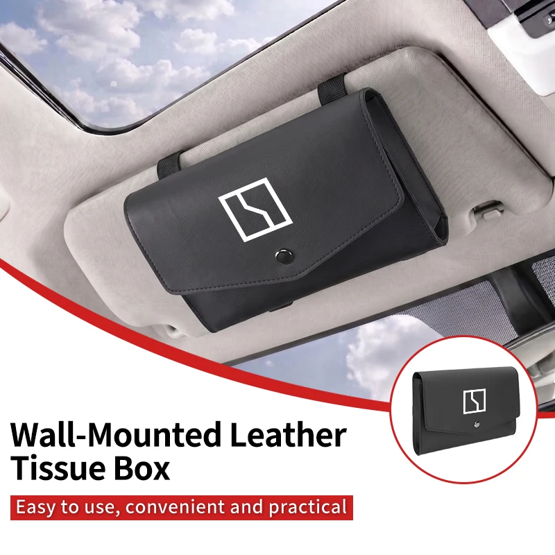Leather Car Seat Back Tissue Box Sun Visor Tissue Box Holder For Zeekr 001 FR 007GT EX1E MIX X 007 009 7X