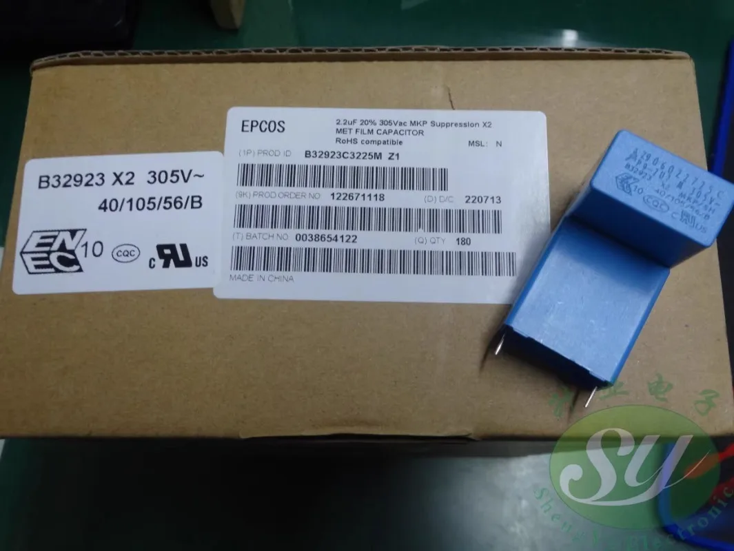 

EPCOS 2.2uf/305vAC 2u2 225 New box 22MM film capacitor B32923C3225M