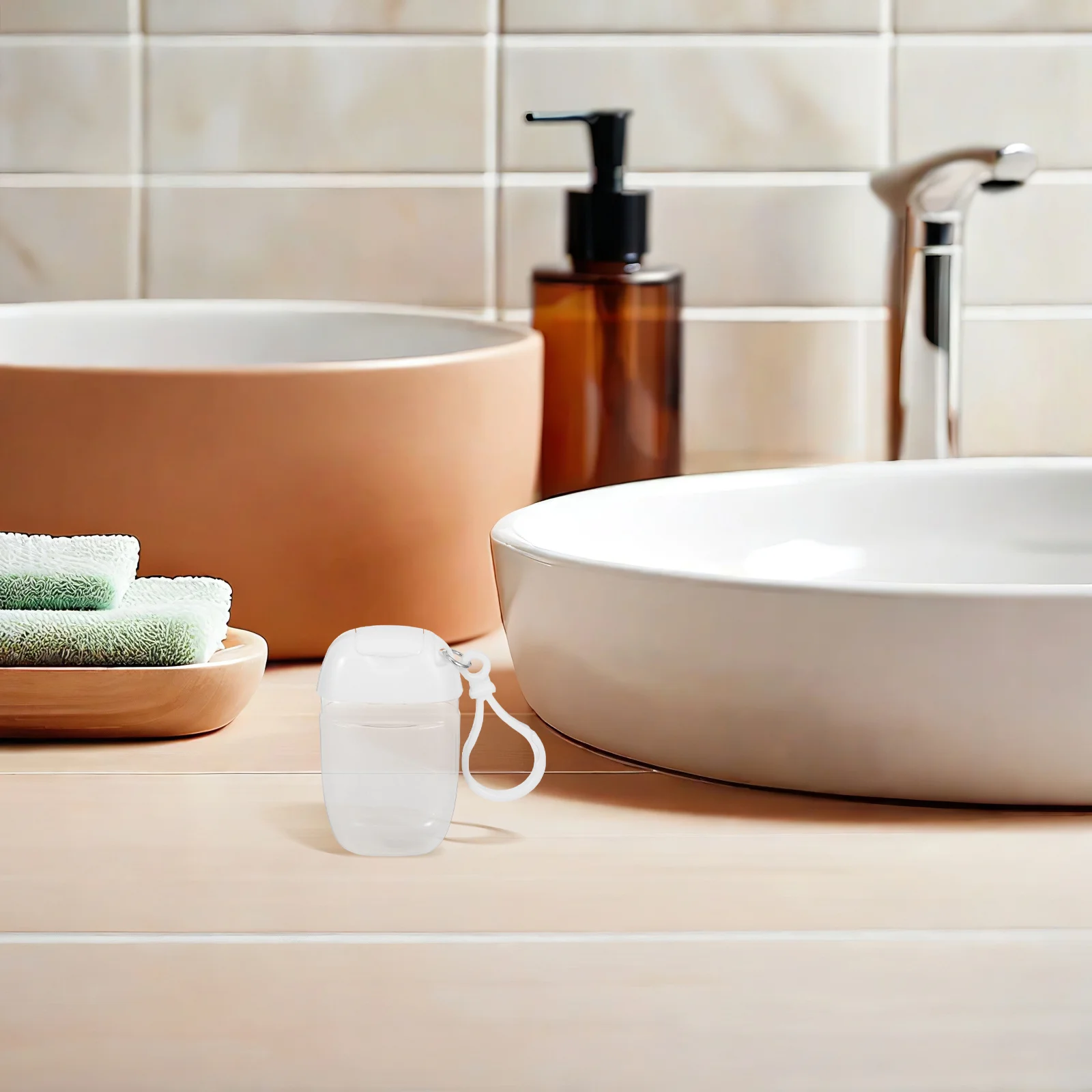 

9Pcs Empty Travel Bottles 30Ml Portable Leakproof Keychain Dispensers for Hand Lotion Shampoo Shower Gel Multi Use Toiletry Sub