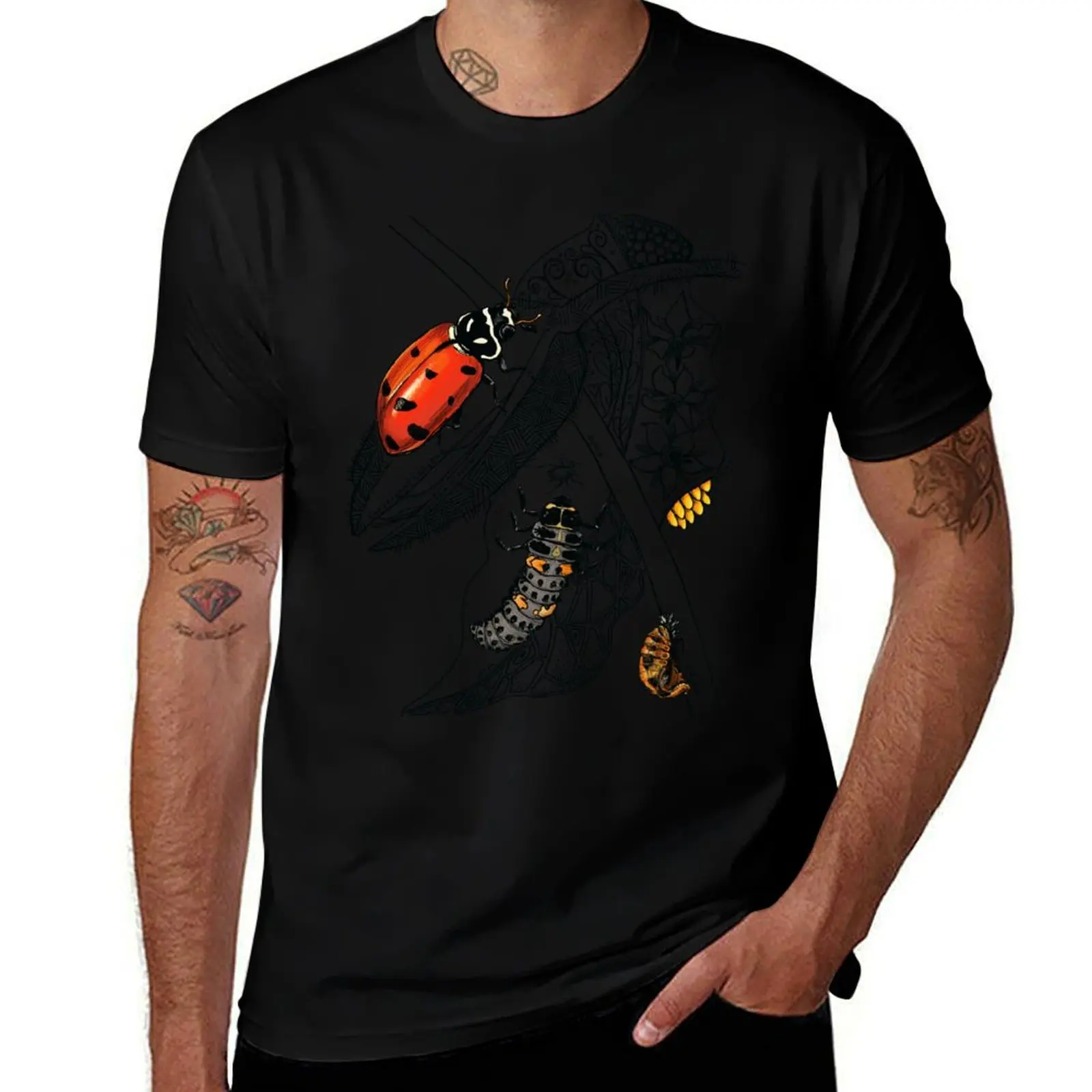 

Lady Bug Life-Cycle Doodle T-Shirt cotton t shirts man 100% graphic t shirts for man T-Shirt