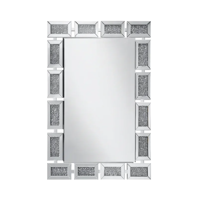 Wall Mirror Modern Round Square Bathroom Entryway Hallway Shatterproof Easy Assembly Sturdy Durable Stable Comfortable