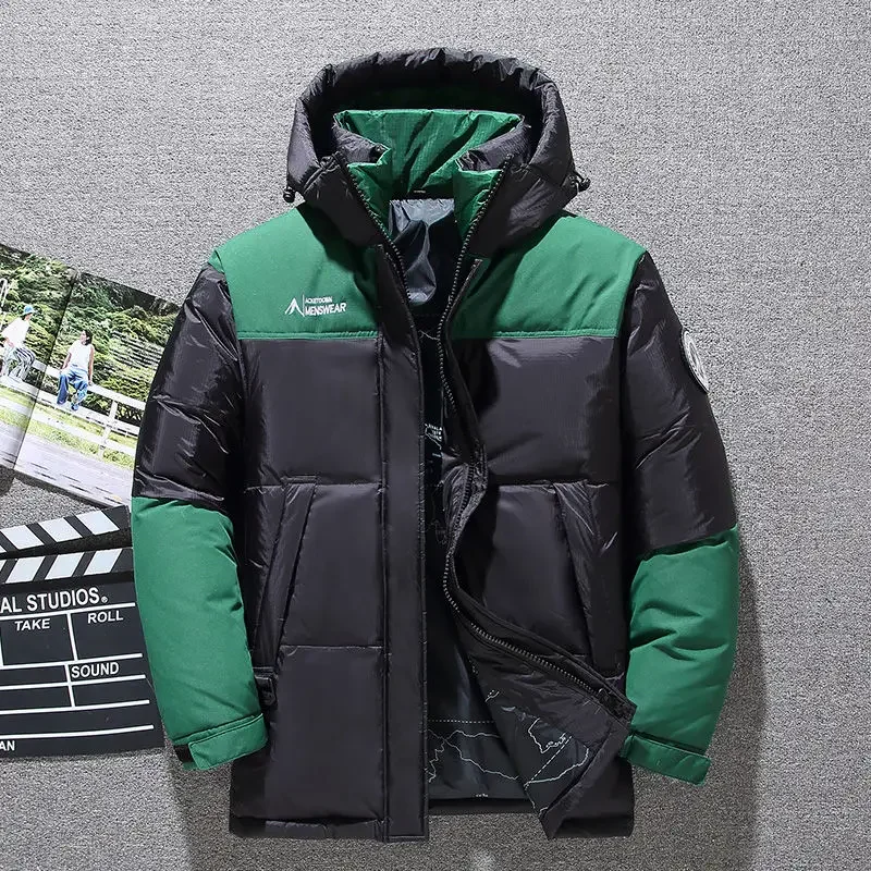 Down jacket men's outdoor short winter 2025 new thickened Korean version trendy tooling white duck down men's jacket