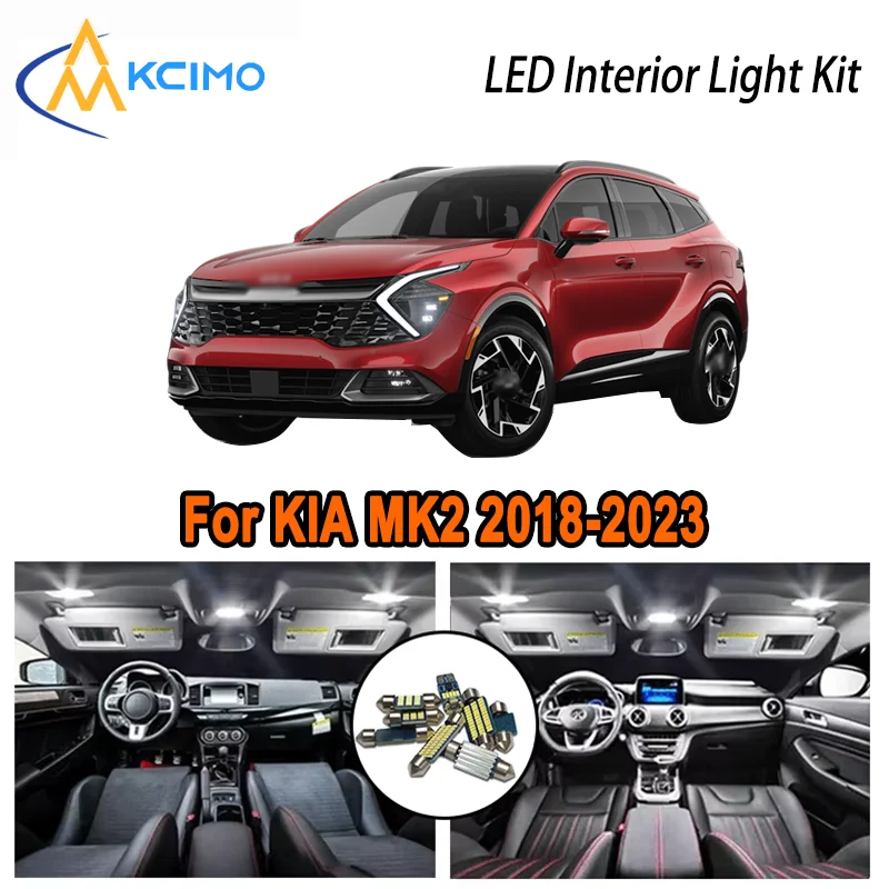 

For KIA MK2 2018-2023 2018 2019 2020 2021 2022 2023 LED Interior Dome Map Trunk Light Kit Car Led Lamps Canbus No Error