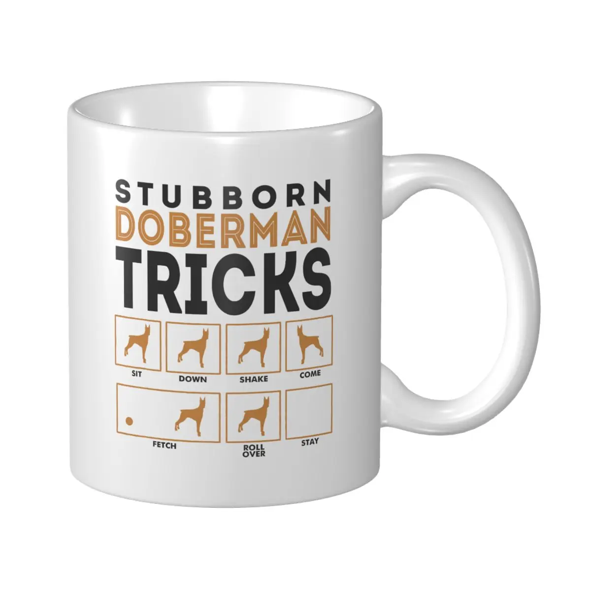 Mark Cup Mug Stubborn Doberman Pinschers Dog Tricks Graphic Coffee Mugs Tea Milk Water Cup Travel Mugs For Office Home