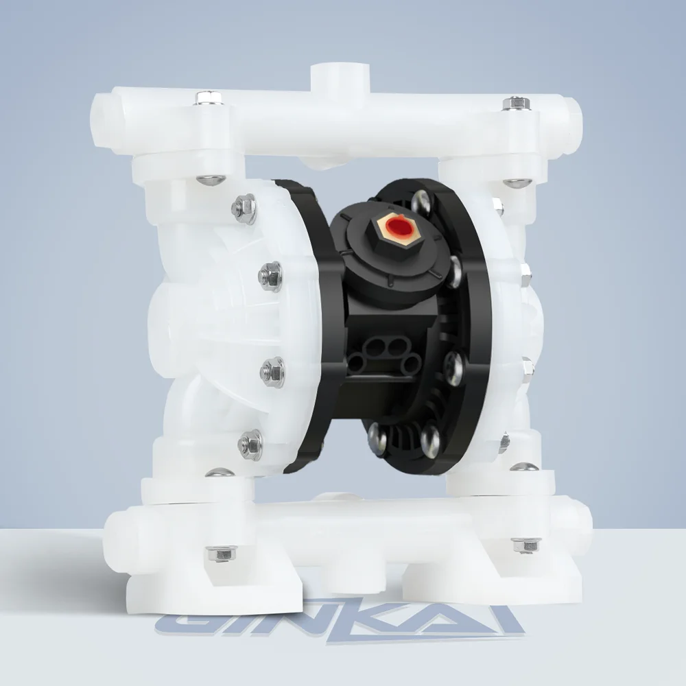 

GK 1/2" Inch Polypropylene Pneumatic Diaphragm Pump Double Membrane Pump Acid Alkali Corrosive Liquid Fluid Transfer