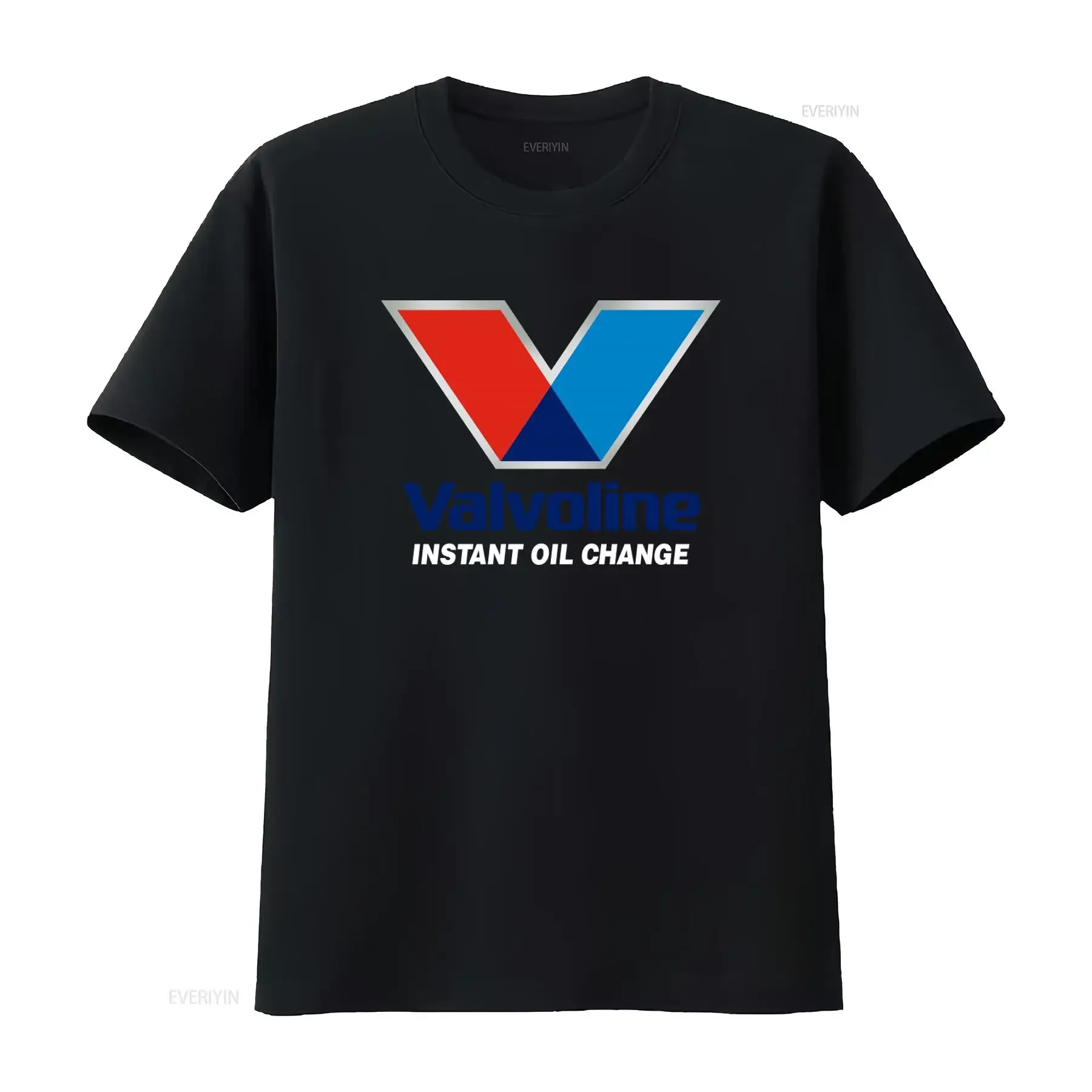 Camiseta Valvoline para cambio de aceite instantáneo, diseño premium para entusiastas de los coches, estilo vintage lavado, transpirable y a la moda.