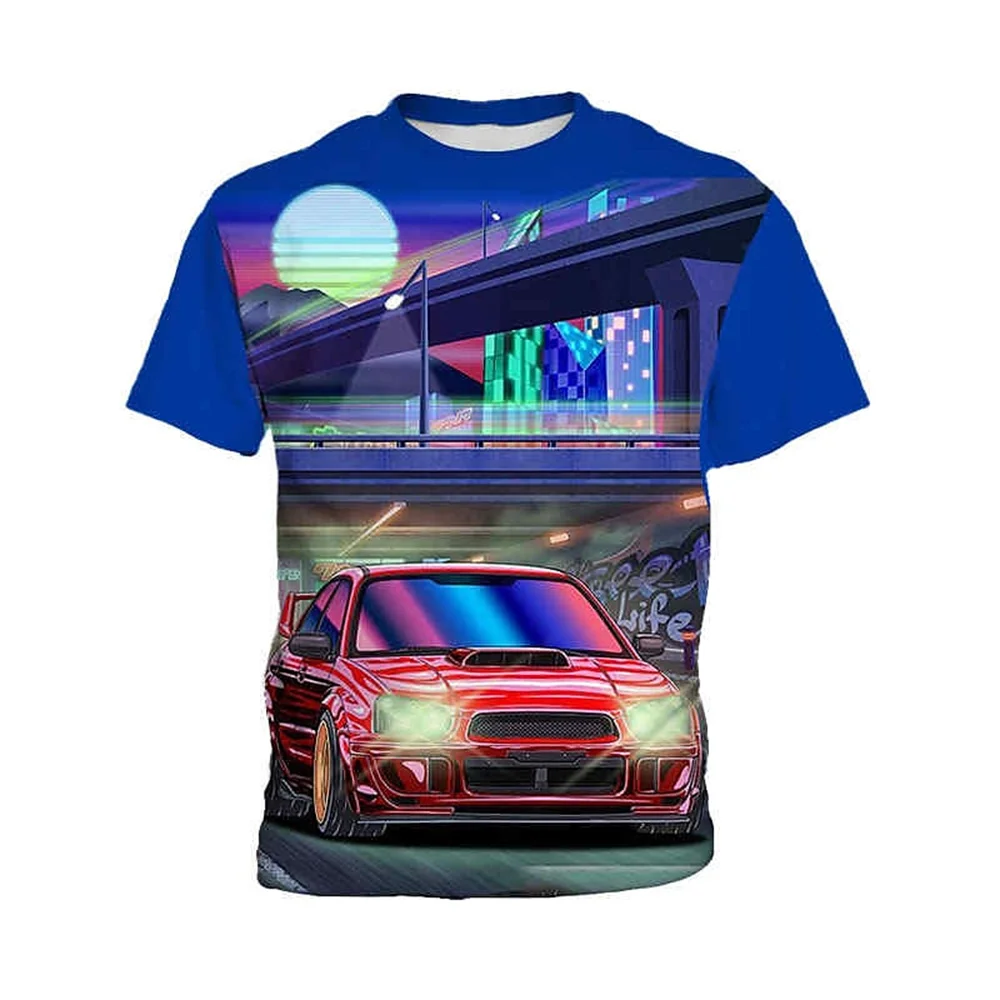 2025 divertido estampado 3d ropa de cumpleaños para niño camisetas Retro de coche para niño regalo para niños camiseta superior para niños de manga corta