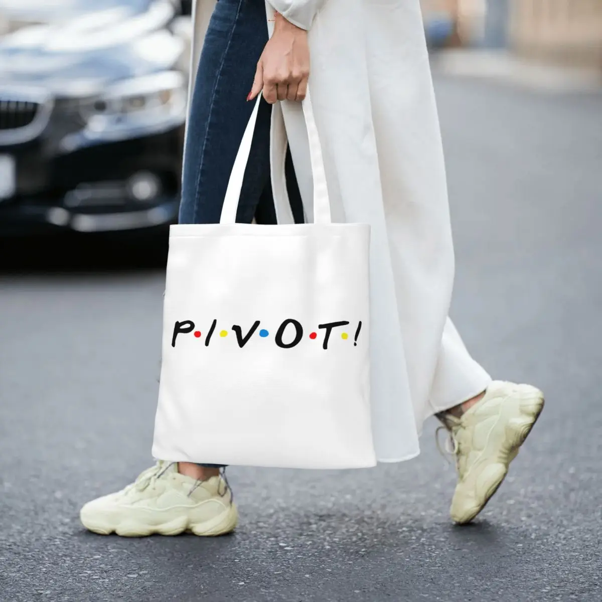 الأصدقاء محور قماش حقيبة يد ريونيون 2021 مونيكا روس أكياس البقالة أكياس التسوق سعة كبيرة للنساء