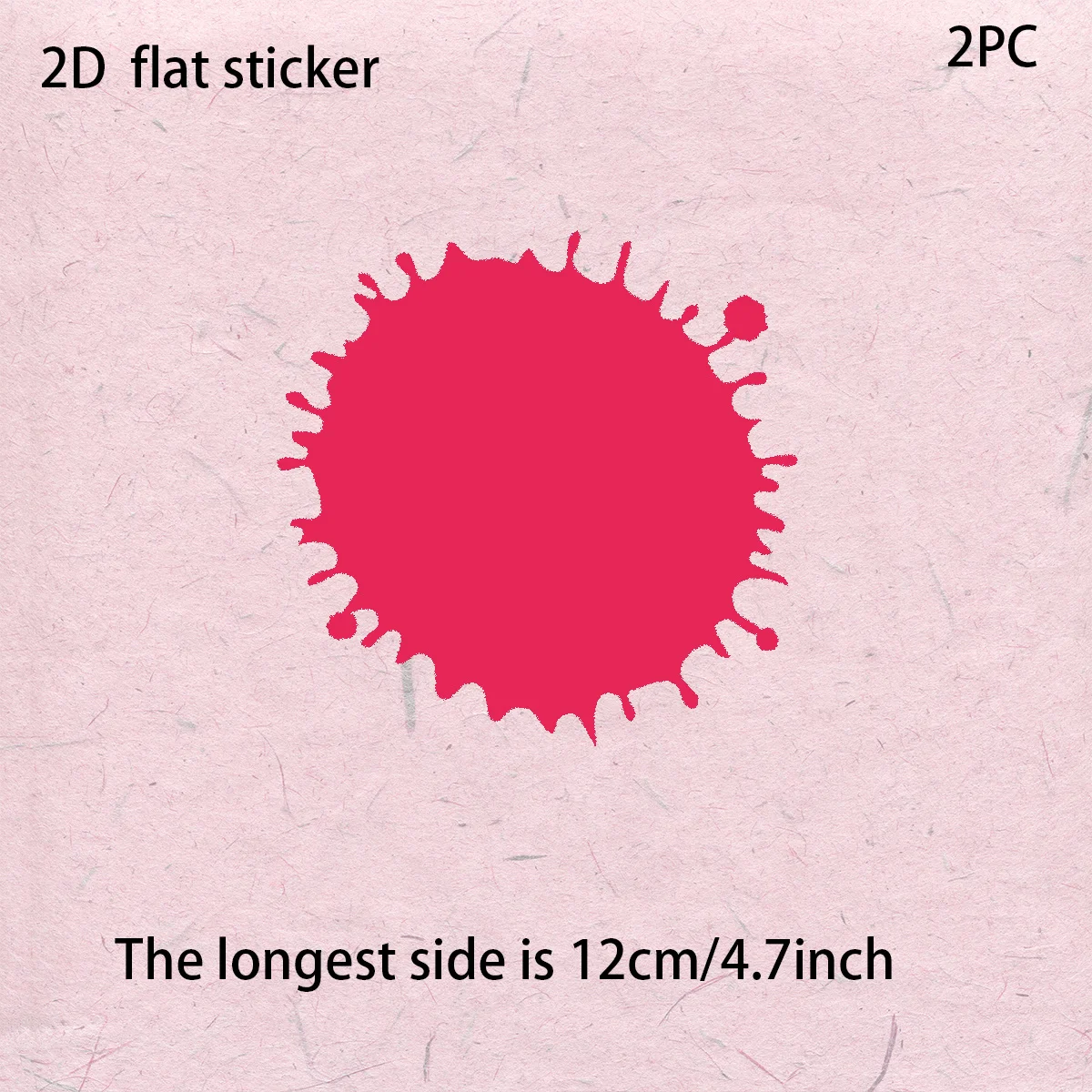 2Pcs 2D Flat Ink Splash Vinyl Decals, Waterproof Minimalist Stickers for Car Truck SUV Motorcycle Helmet Window DIY Decor