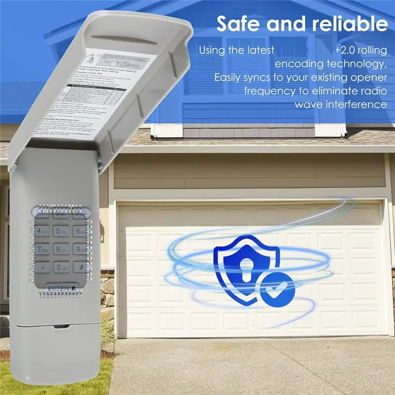 Y47A Wireless Garage Door Keypad, Keyless Entry Remote, Compatible with 877MAX 377LM 977LM, Rolling Code, 310/315/390Mhz