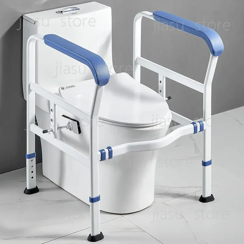 Barrier-Free Toilet Safety Rail for Elderly, Bathroom Handrail Grab Bar, Anti-Fall Support Assist Frame for Toilet Standing Aid