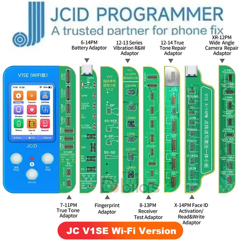 

JCID JC V1SE Programmer Ture Tone LCD Display Original Color Fingerprint Battery Dot Matrix FPC Earpiece Face ID Repair V1S Pro