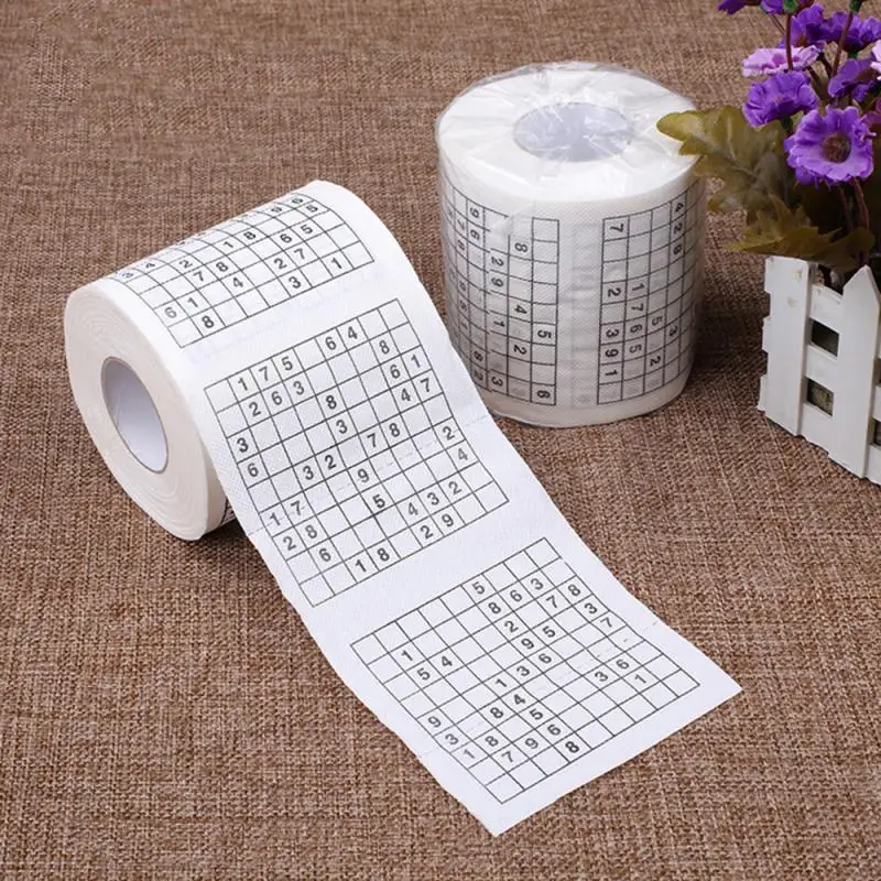 Durable Sudoku Su Printed Tissue Paper Toilet Roll Paper Good Puzzle Game Toilet Paper Office Home Puzzle Jiugong English