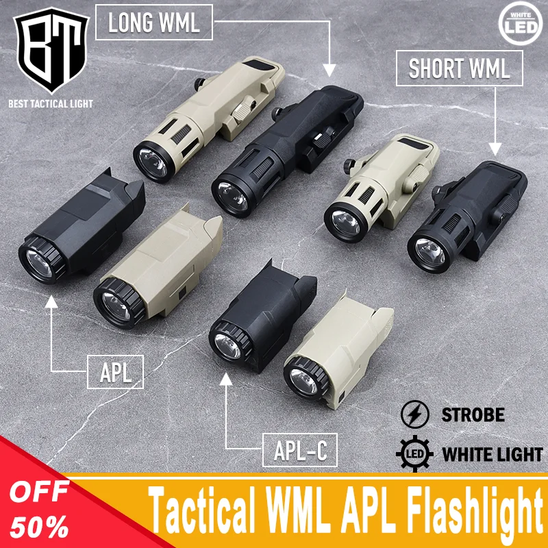 WADSN Tactica WML-X GEN2 APL-C Flashlight 3 Modes White Strobe Light Fit 20mm Picatinny Rail Hunting Weapon Helmet Scout Lamp