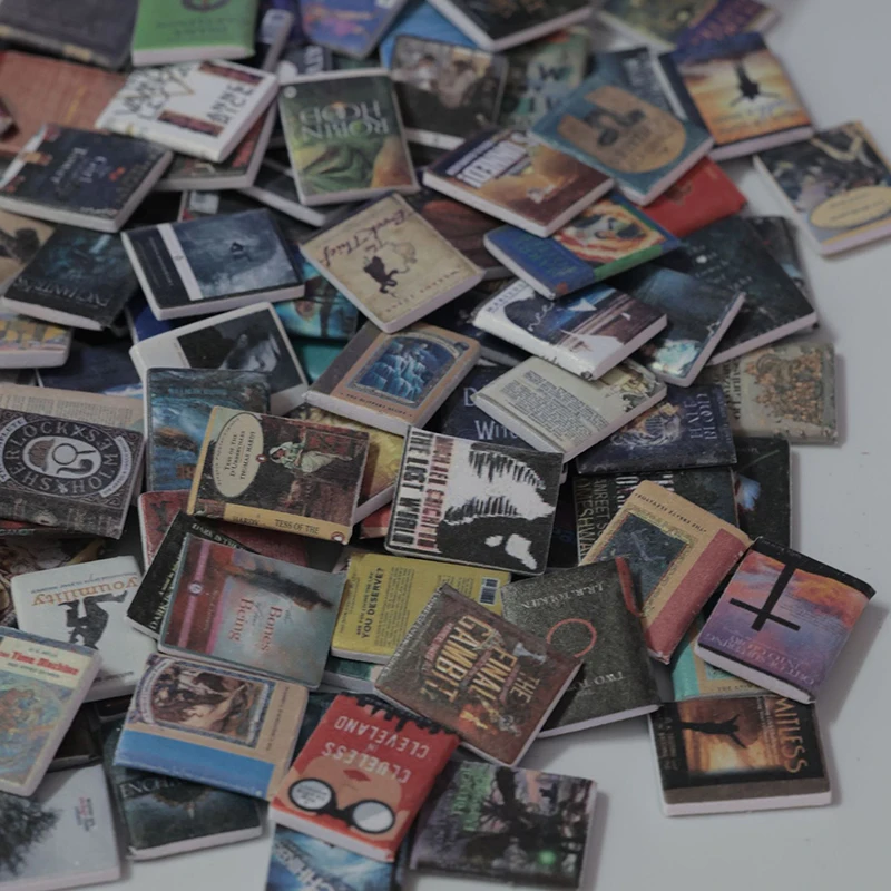 200 Stück Miniatur-Bücher für Puppenhäuser, Bücherregal-Accessoires, Miniatur-Bücher, Dekorationsartikel für Puppenhäuser, Miniatur-Bücher. – Detail 5