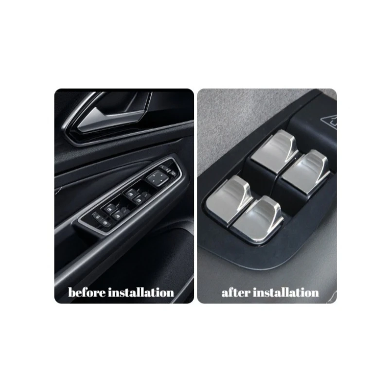 For Tesla Model 3 Highland Y Juniper Silver Smooth Window Door Buttons Custom Modified Scratch Resistant Car Interior Accessory