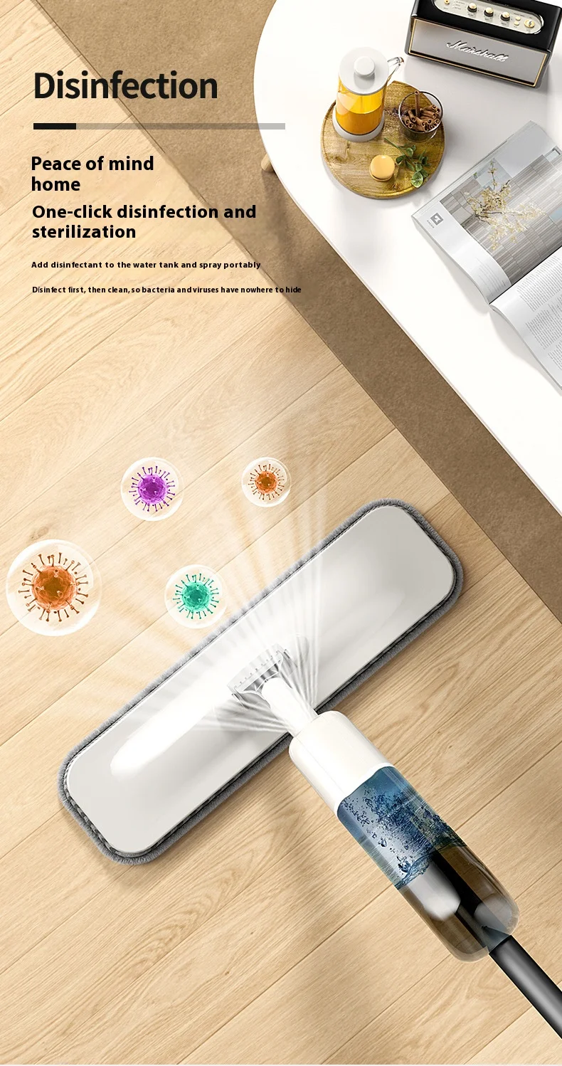 Lazy Cleaning Flat Mop mit Wassertank Mikrofaser Steam Spray Mop