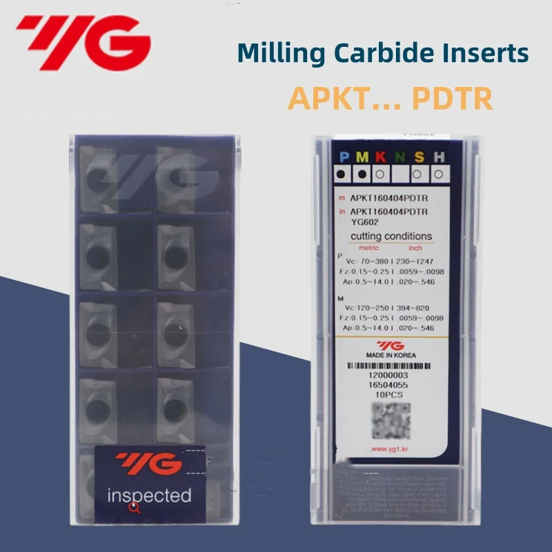 

10PCS Korea YG 602 APKT100308 PDTR 160404 /0408 /0412 PDTR Milling Carbide Inserts stainless steel