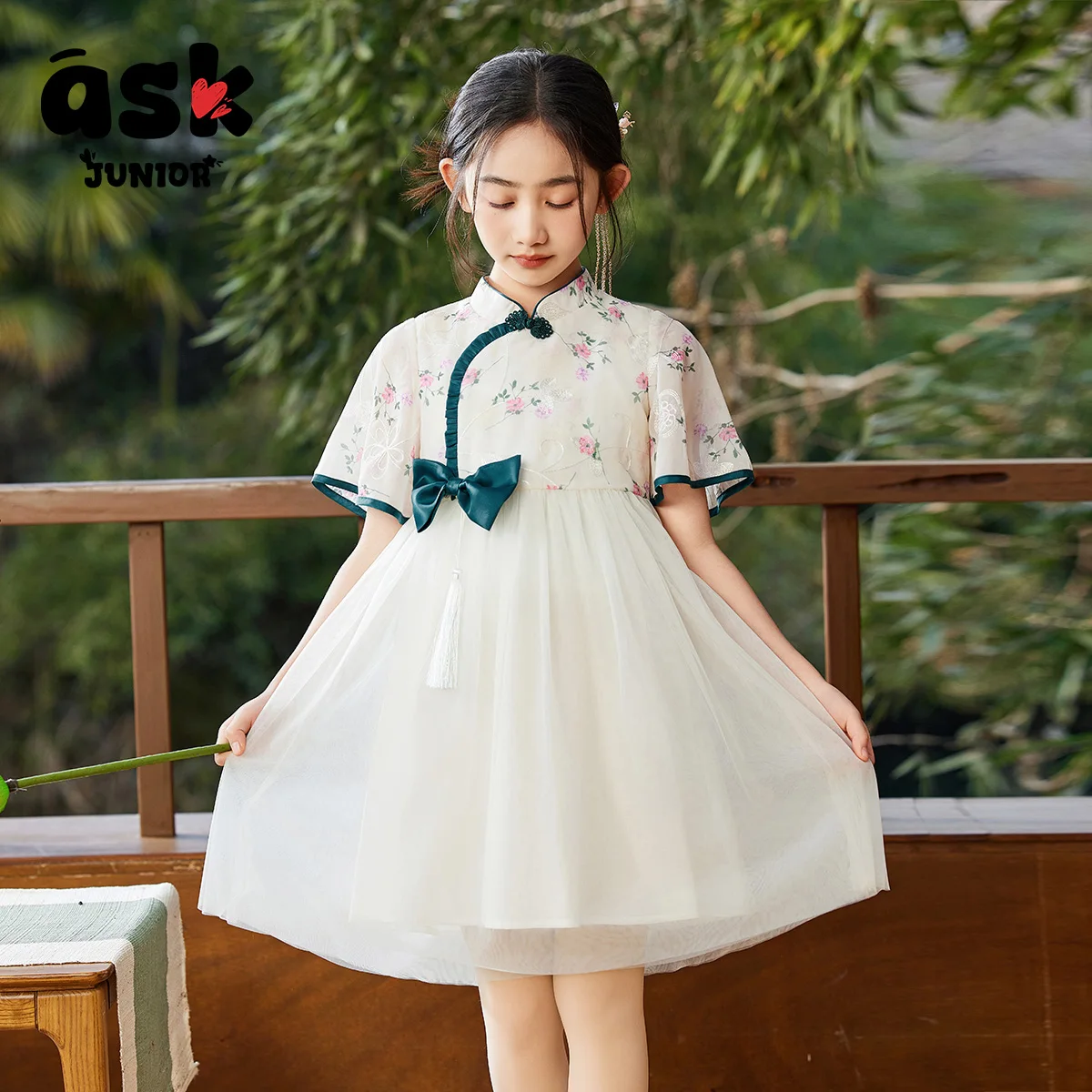 اسأل أداء الفتيات الصغيرات الصيف الأطفال الخفيفة النمط الوطني فستان صيني جديد متوسط كبار السن فستان الأميرة للأطفال #4