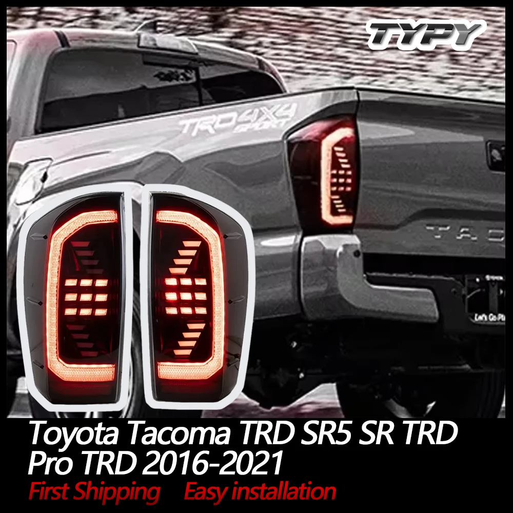 

LED Smoked Taillights For 2016-2021 Toyota Tacoma TRD Off Road, SR5 SR TRD Pro TRD Sport Limited DRL Sequential Red Turn Signals