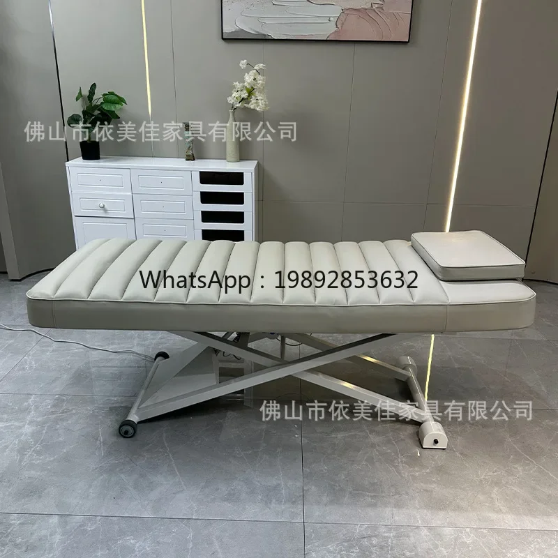 AA  Electric Beauty Bed with Ventilation Holes, Free Foot Control, Adjustable Body Relaxation Recliner, Heated Bed Surface