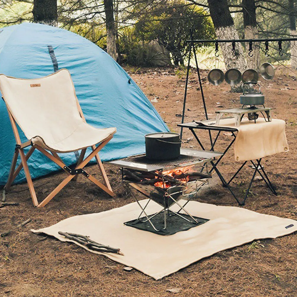 

Fire Blanket Fireplace Camping Fireproof Pad Grill Mat Aluminum Foil Flame Resistant Blankets Glass Fiber Kitchen