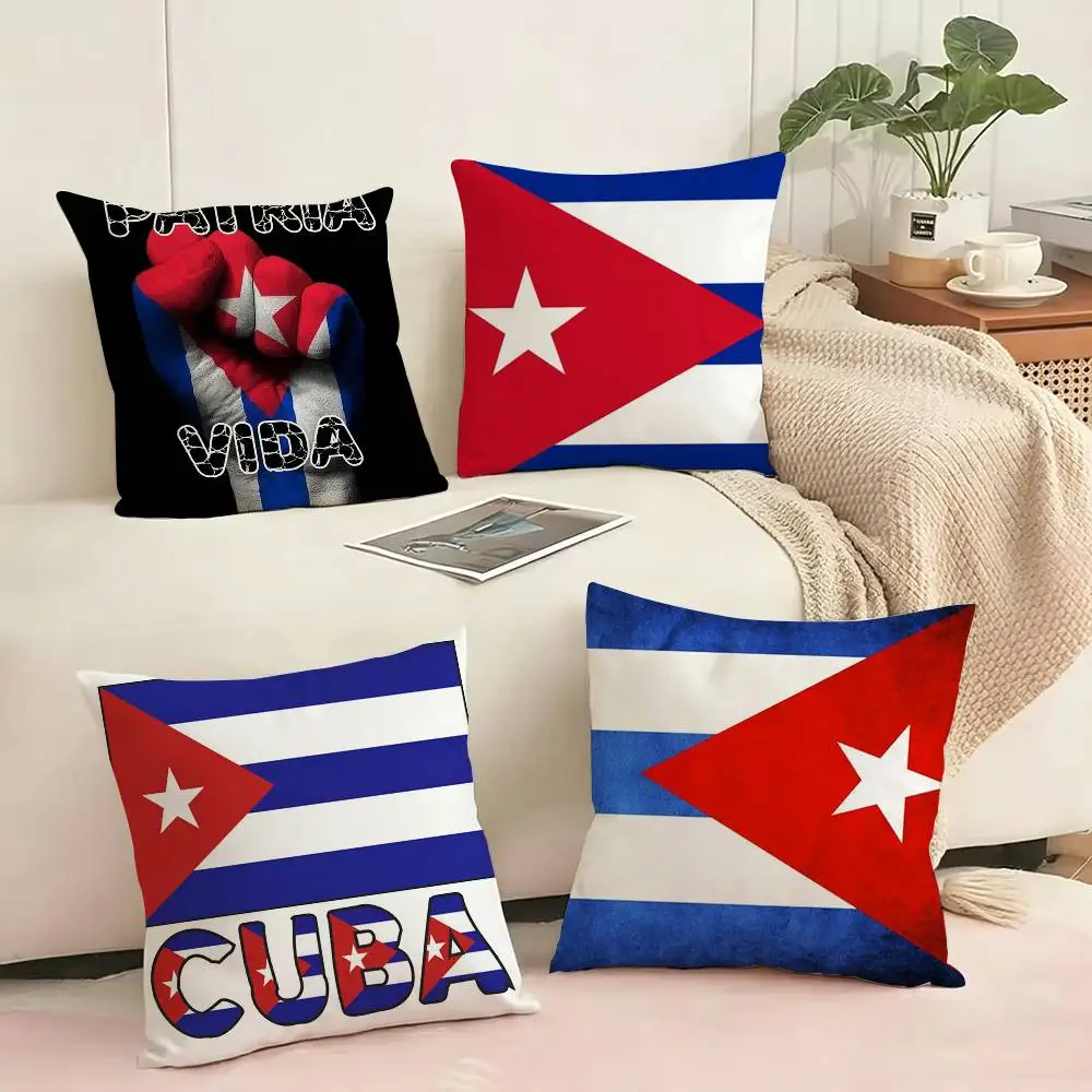 

Flag Cuba-C Square Double-Sided printed Pillow Case Bedroom Bedside Pillow Sofa Cushion Cover Gift