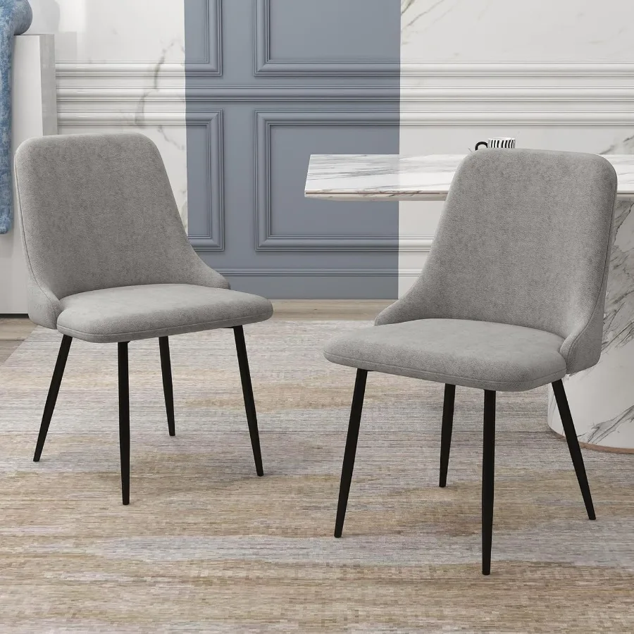 مجموعة كراسي تناول الطعام المخملية الحديثة مكونة من 4 كراسي جانبية مريحة للمطبخ مع وسائد سميكة وكراسي غرفة الطعام المنجدة مع م قوي #2