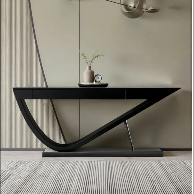 Italian light luxury paint Entrance table Villa hotel Entrance cabinet Modern simple shelf