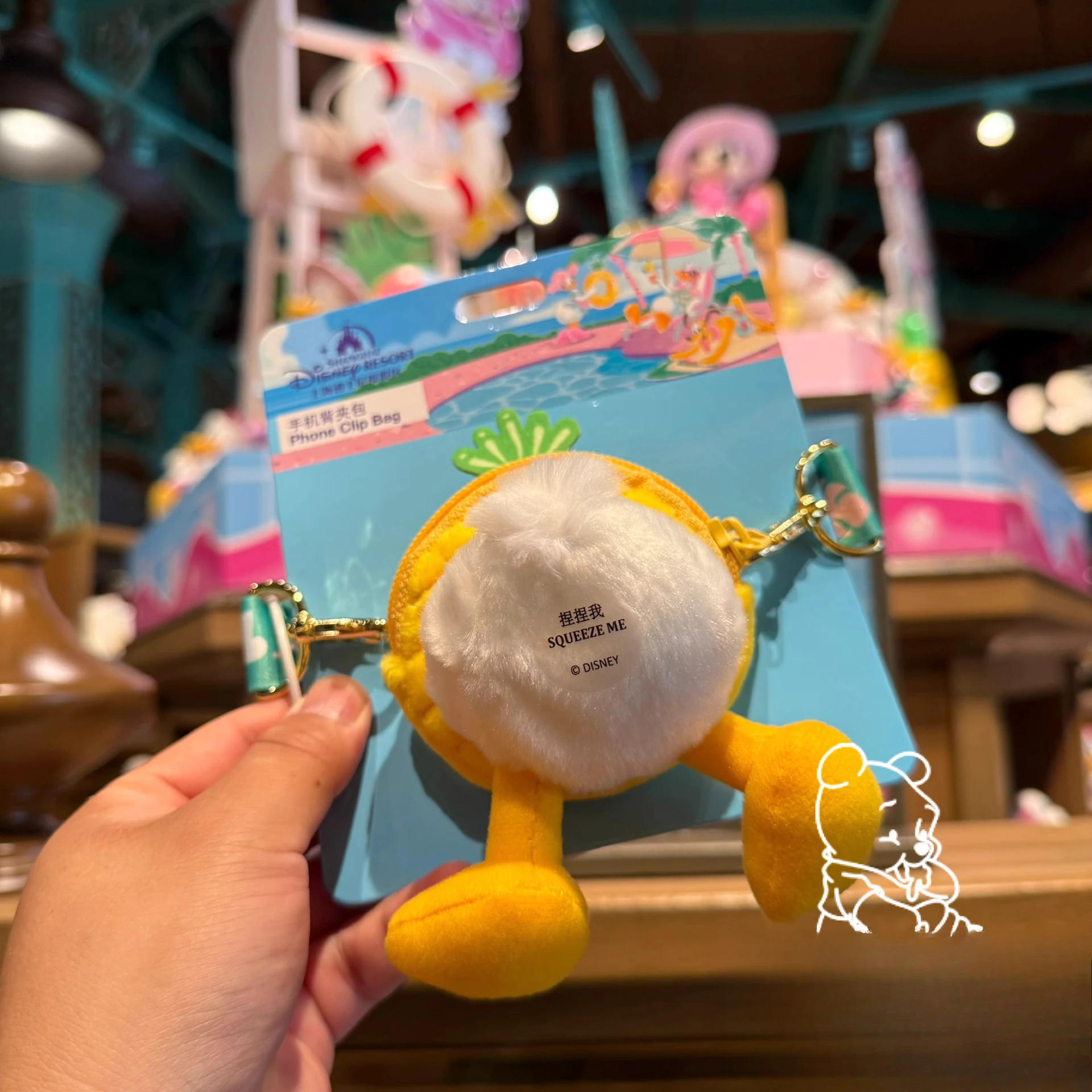 Originele Shanghai Disneyland 2025, zomerbreeze Mickey's goede vriend Donald Duck mobiele telefoon terug clip verpakking accessoires