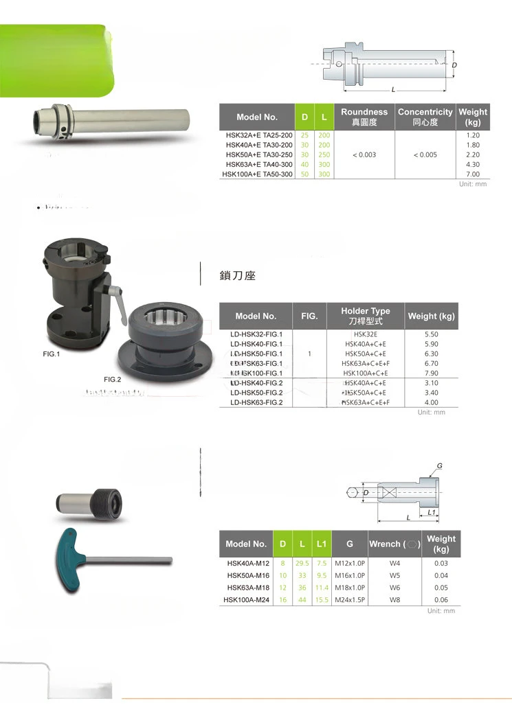 Special Coolant Pipe HSK63-M18 HSK100-M24 HSK50-M16