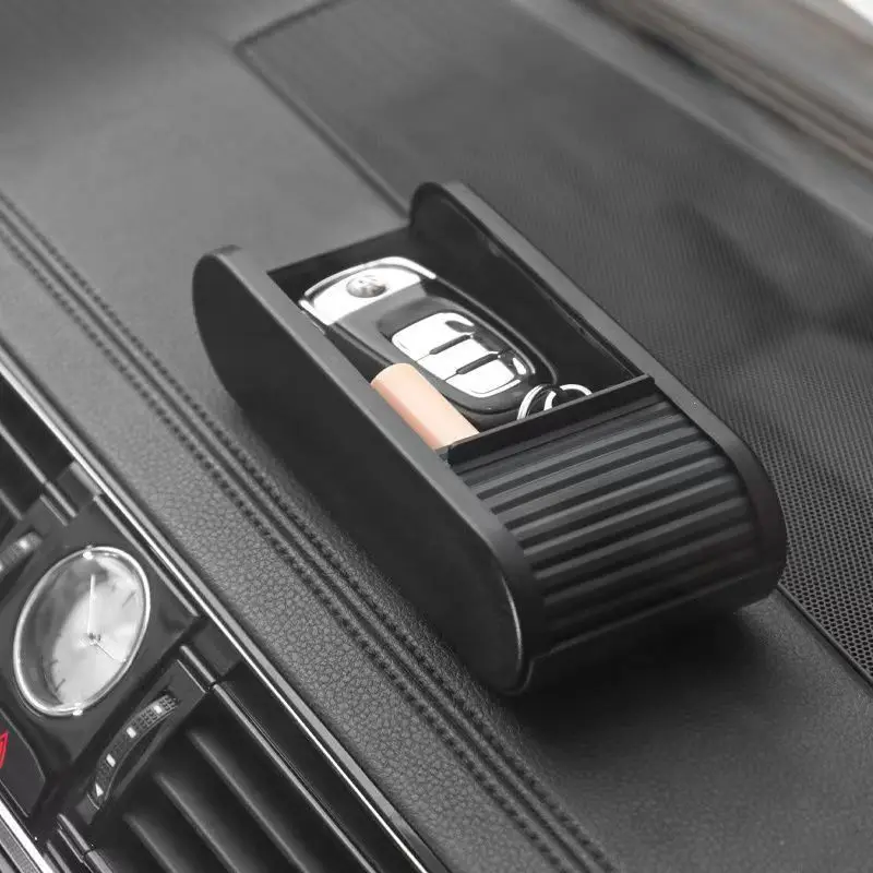 

Car Center Console Storage Box for Small Change,in-car Dashboard Storage Strip with Lid,car-mounted Eyeglass Case