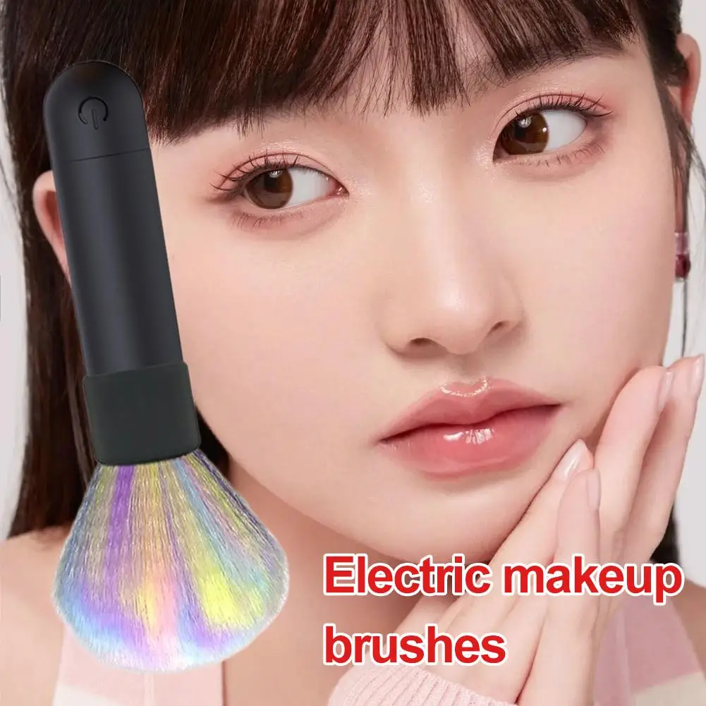 فرشاة مزج كريم الأساس الكهربائية متعددة الاستخدام لمكياج الوجه وأحمر الخدود المحمولة 4 ألوان أداة تجميل ذات شعيرات ناعمة W2Q0 #6
