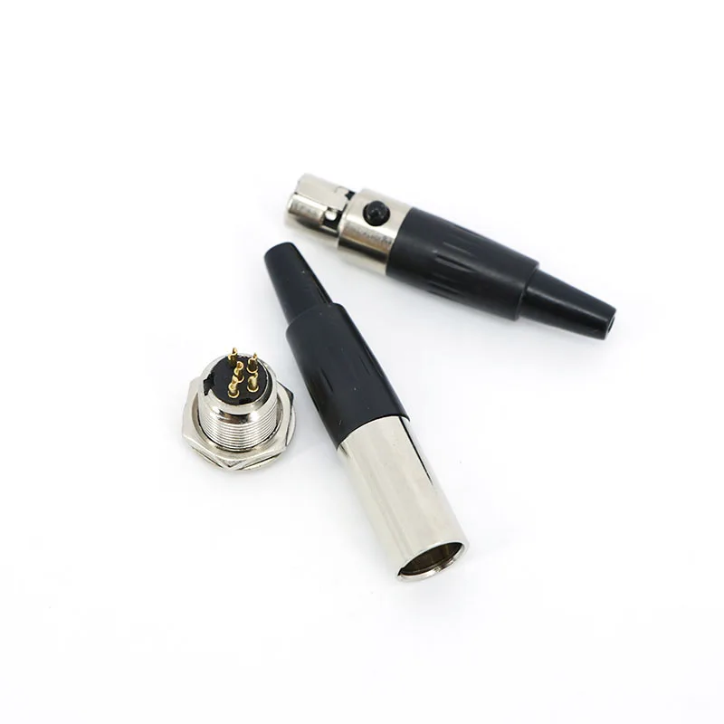 Mini XLR Female/Male Plug 3/4/5Pin Small XLR Female Male Socket for Cable Soldering Audio Connector for MIC Soldering Straight L