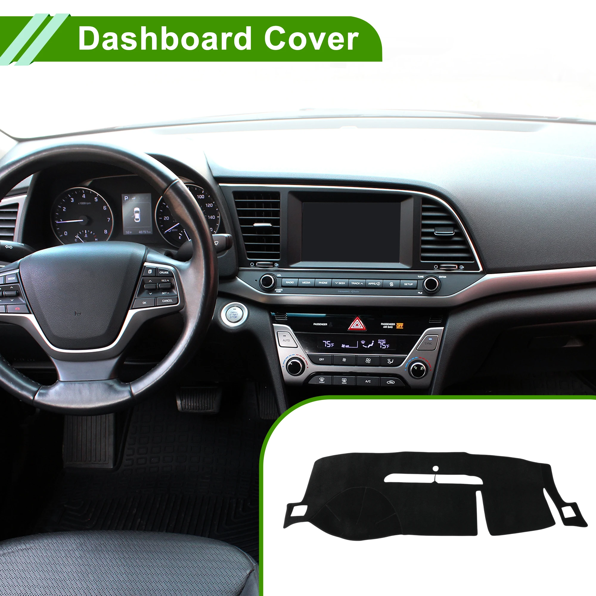 

UXCELL Dash Cover for Cadillac Escalade Esv Ext Hybrid 07-14 Dash Cover Mat Black 1Pc