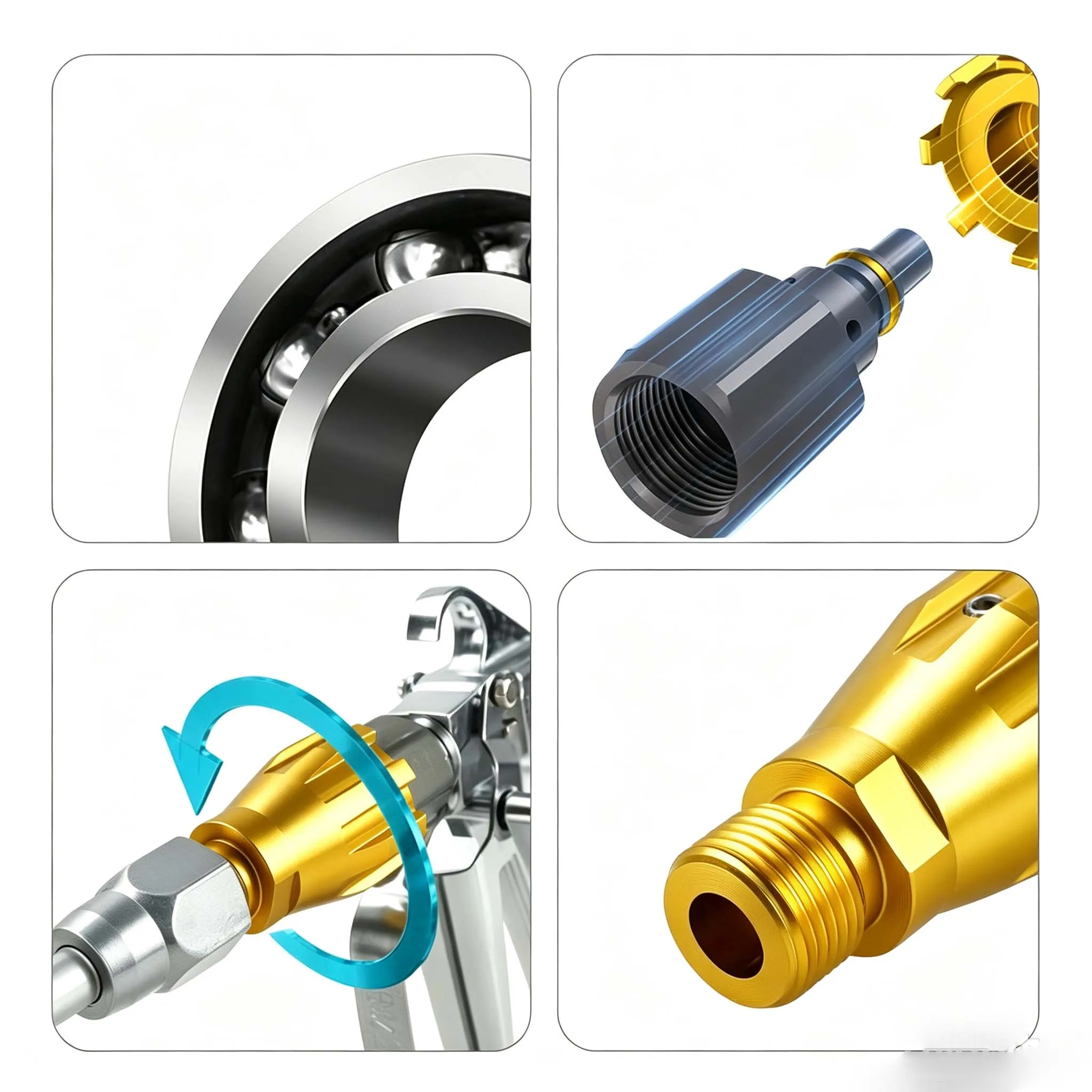 360 Degree Rotating Spray Filter Direction Regulator With Extension Pole For Paint Sprayer Gun= Air Compressor Accessories Alloy