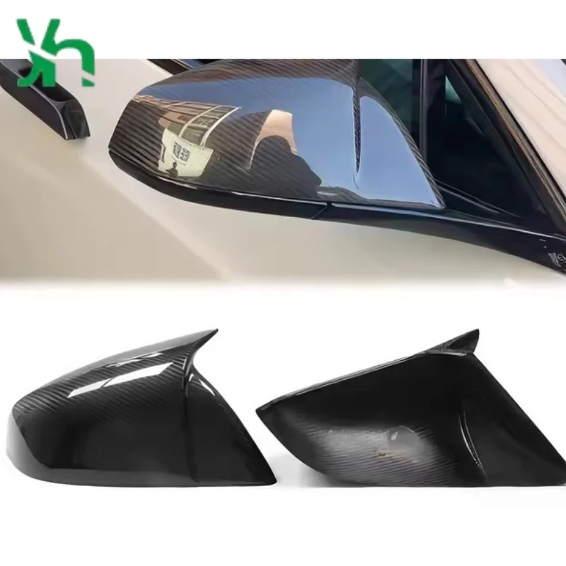 مناسبة لـ Tesla Model S Deluxe غطاء مرآة من ألياف الكربون الجافة الخارجية مكون من قطعتين