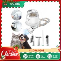 YISORA P20S 5-in-1 Dog Grooming Vacuum, Pet Hair Clipper, 1.2L Dust Box, Low Noise, Dog Cat Pet Hair Trimmer