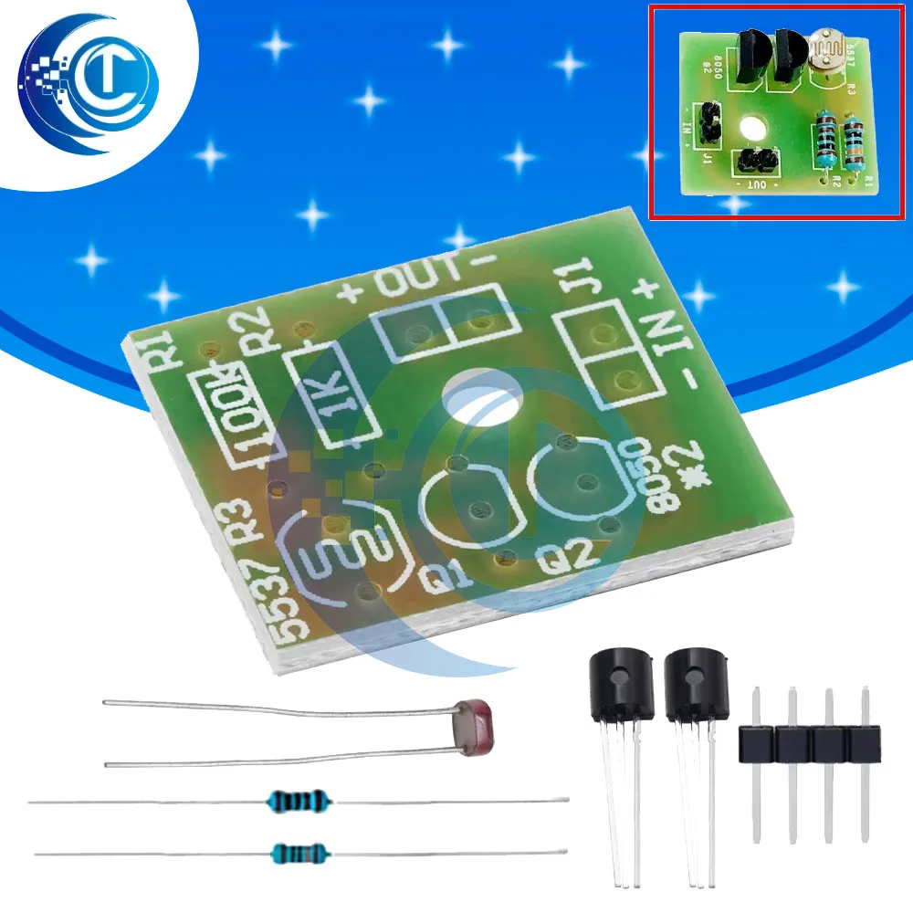 DIY Light-Sensing Switch Circuit Kit (with Photosensitive Component): Ideal for Learning Experiments