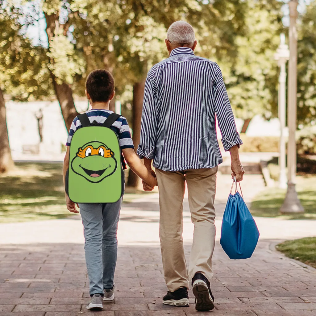 Teenage Mutant Ninja Turtles Michelangelo Schultasche für Kinder, großer Rucksack, Cartoon-Schüler-Rucksack, 43,2 cm