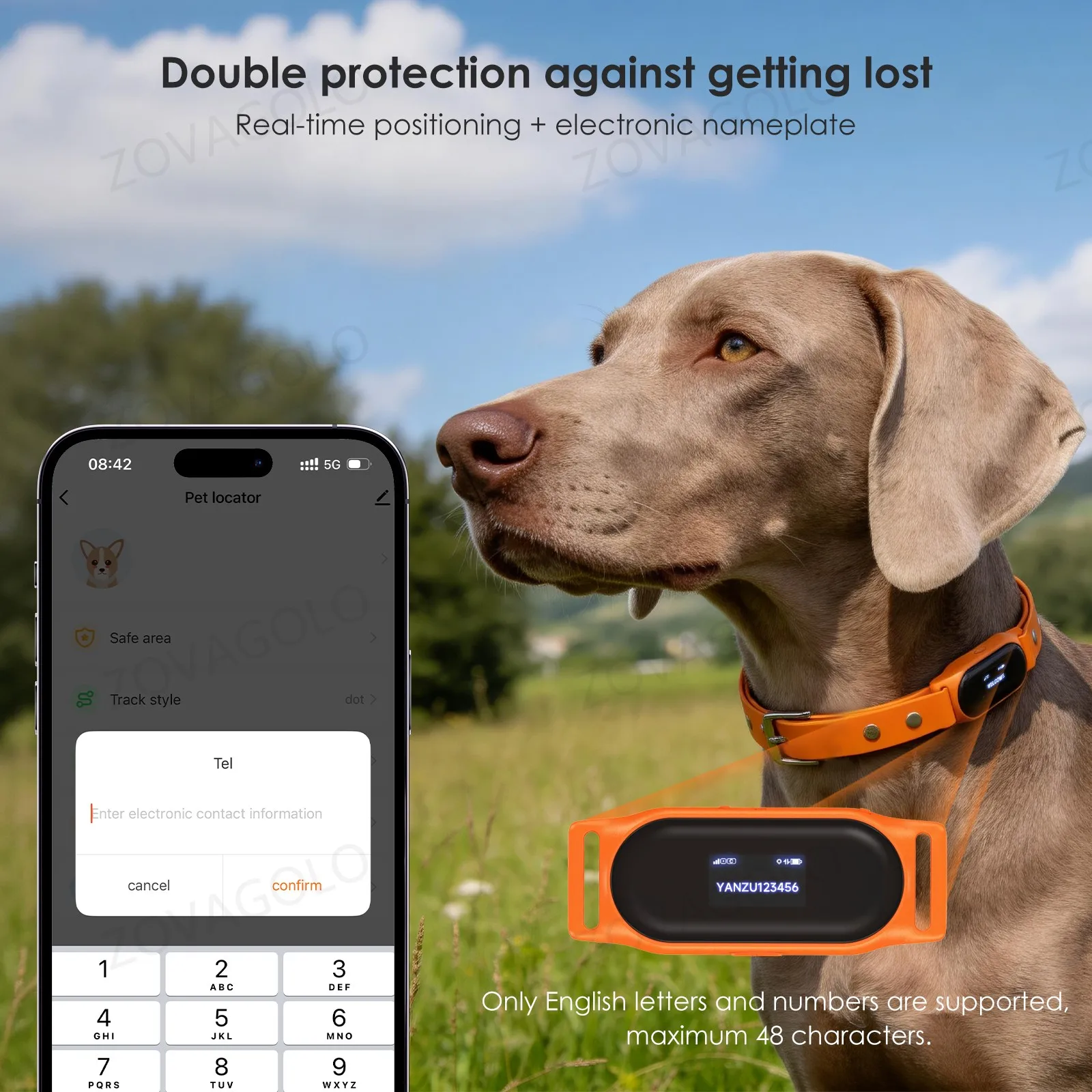 C08 PlusGPS Pet Tracker, Real-time Global Positioning for Cats and Dogs, Anti Loss Collar Device, Free Monthly Fee, Waterproof