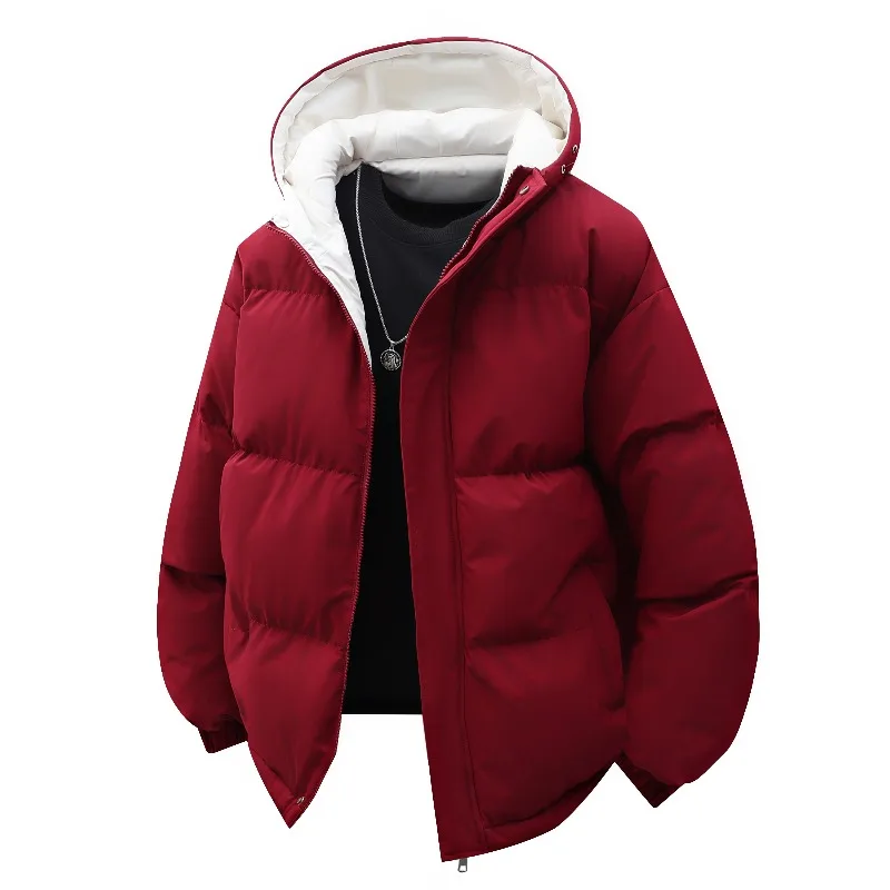 Winter Fashion All-match Men Parkas Coats Comfortable Thicken Warm Male Clothes Solid Color Hooded Cotton Jackets Quality New