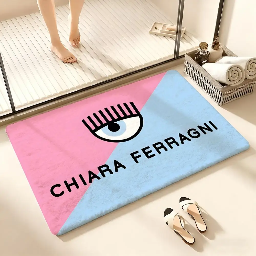

Luxuny Logo C-chiara F-ferragni Floor Mat Cozy Flannel Soft Thick Non-Slip Mat For Living Room Bedroom Kitchen Decor Rugs