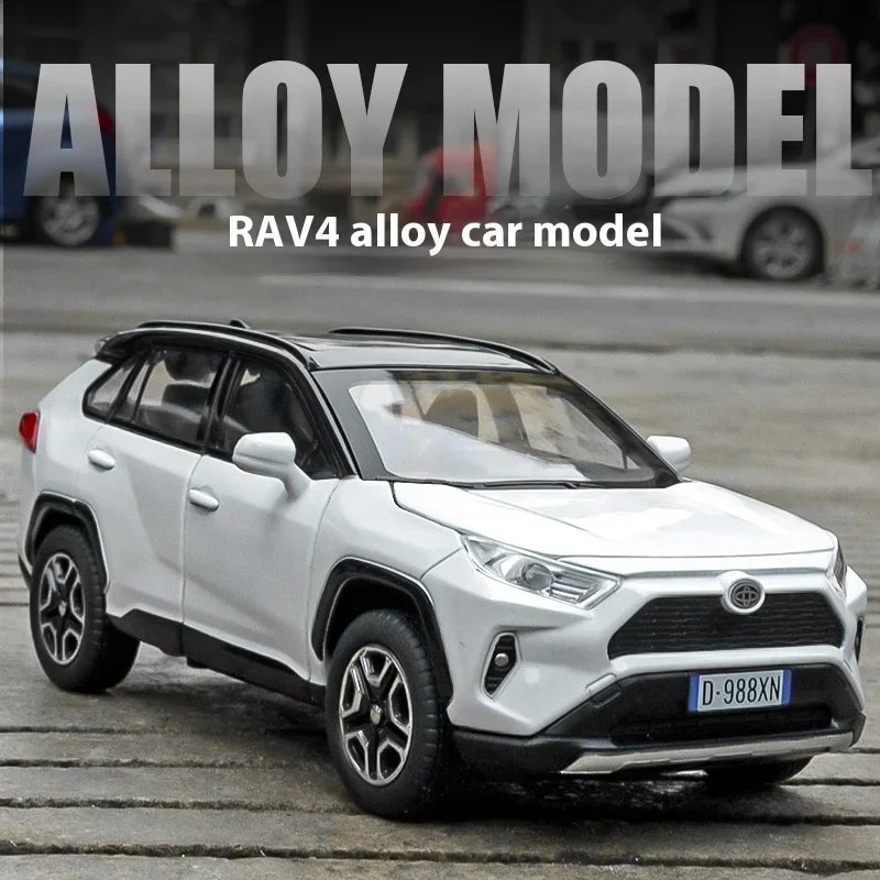 

1:32 Toyota RAV4 Off Road SUV Alloy Metal Diecast Car Model Collecting Hobby Fine Decorative Ornaments Holiday Birthday Gift Boy