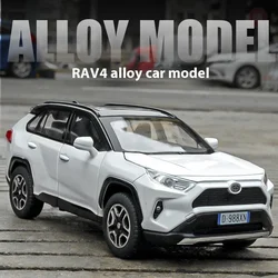 1:32 Toyota RAV4 Off Road SUV Alloy Metal Diecast Car Model Collecting Hobby Fine Decorative Ornaments Holiday Birthday Gift Boy