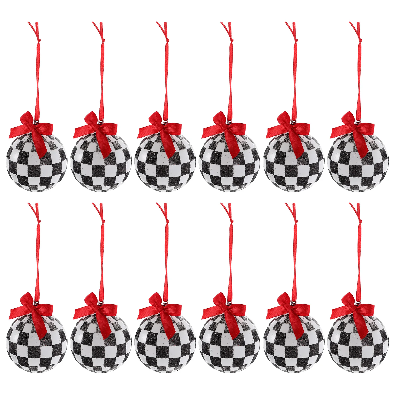 

12 Pcs Plastic Fabric Christmas Baubles Ornaments Christmas Tree Hanging Balls Decorations Christmas Balls Drop Ornaments
