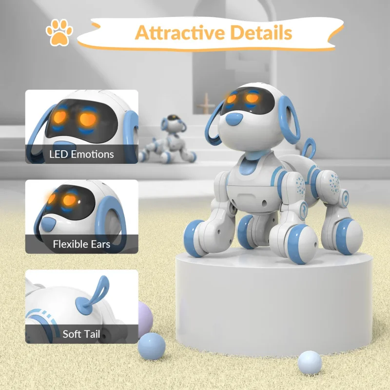 Divertente RC Robot Cane elettronico Stunt Dog Comando vocale Touch-sense Musica Canzone Robot Dog per ragazzi Ragazze Giocattoli per bambini 18011